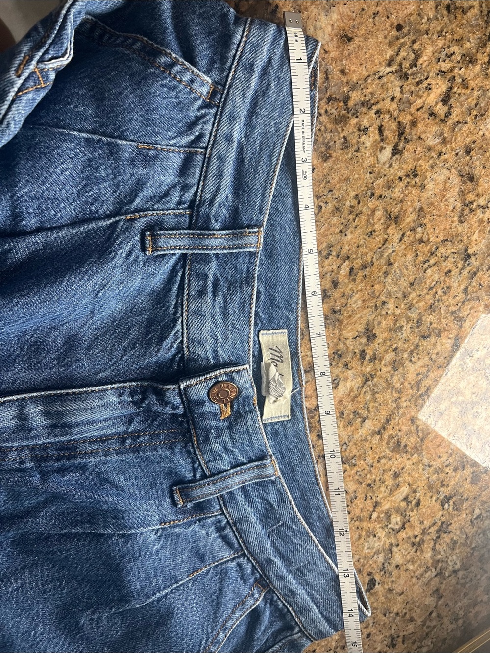 Madewell Baggy Pleated Straight Leg Jeans - Blue Denim - Picture 7 of 8
